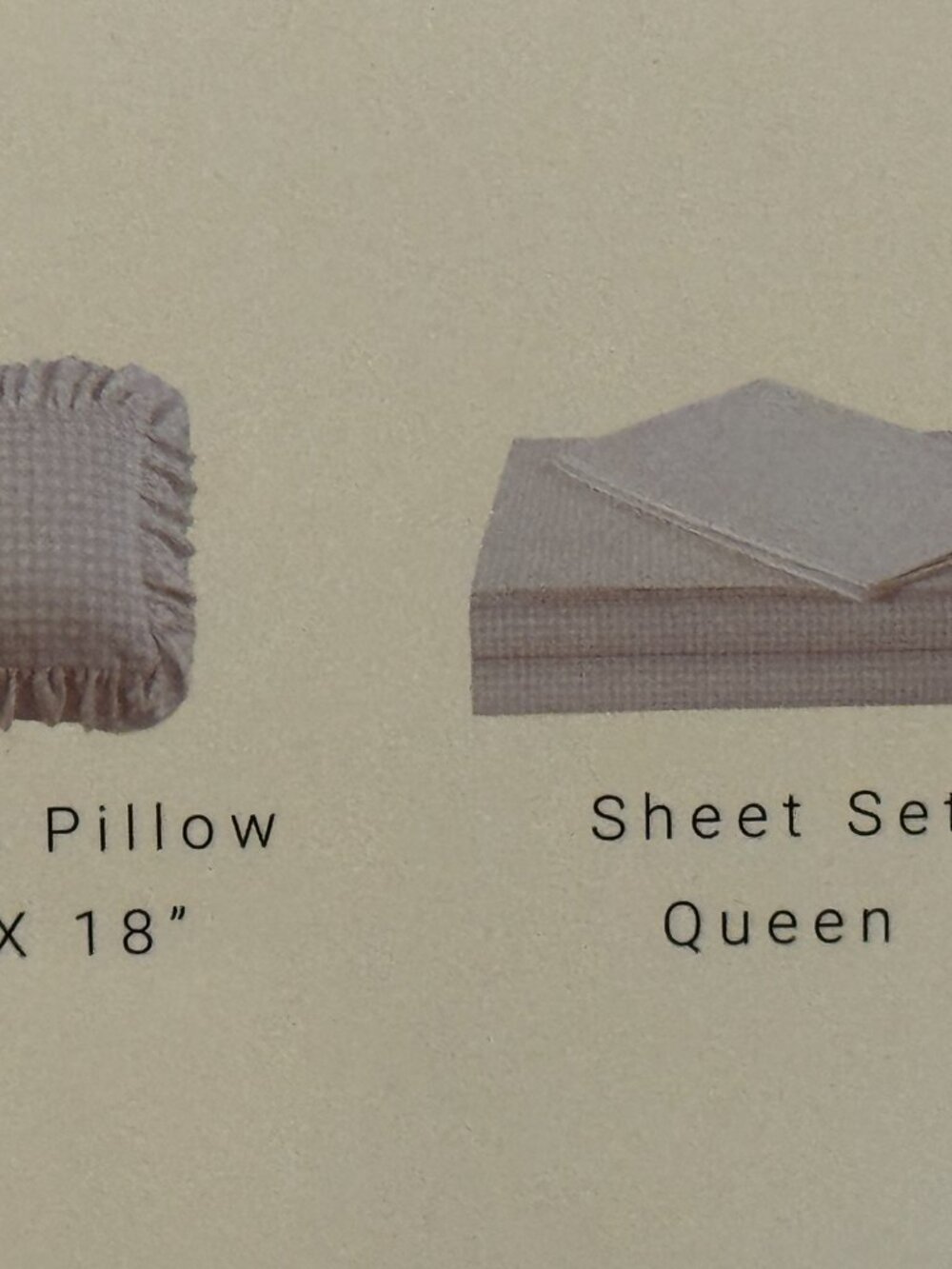 NWT Rachel Zoe Beige Gingham Ruffle Accent Pillow/Queen Sheet ONLY- Cottagecore - Picture 3 of 13